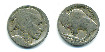 США 5 ЦЕНТОВ ND ИНДЕЕЦ, БИЗОН KM 134 медно-никель 46-2358