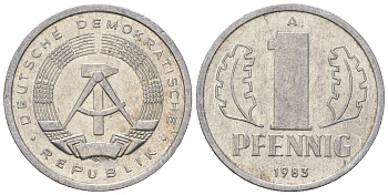 ГДР 1 пфенниг 1983 A KM 8.1 алюминий 4651-1264