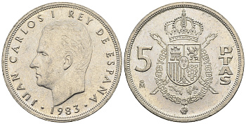 Испания 5 песет 1983 Хуан Карлос I (1975-2014) KM 823 медно-никель 85-743