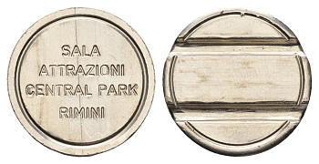 Италия, Римини жетон на атракционы в парке развлечений диаметр 24 мм, вес 6 гр нержавеющая сталь 4670-626