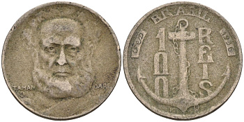 Бразилия 100 рейс 1936 Маркиз Тамандаре KM 536 медно-никель 4115-468