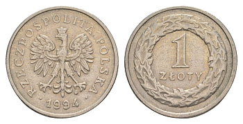 Польша 1 злотый 1994 Y 282 медно-никель 4626-447