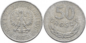 ПОЛЬША 50 ГРОШЕЙ 1973 MW KM 48.1 алюминий 4448-142