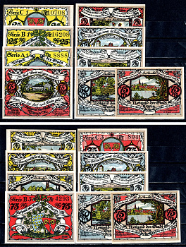 Варин (Мекленбург-Шверин) набор из 9 нотгельдов 1921 2193-24-2-2