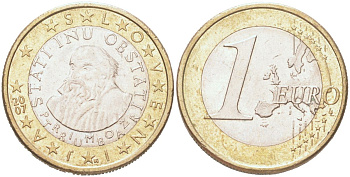 Словения 1 евро 2007 KM 74 биметалл 4126-753