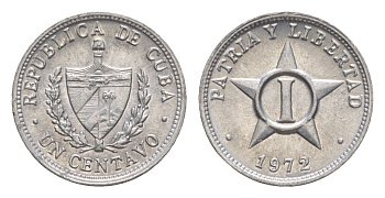 Куба 1 сентаво 1972 KM 33.1 алюминий aUNC 4636-656