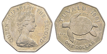 Тувалу 1 доллар 1981 KM 7 медно-никель 1521-734