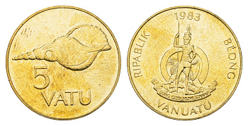 Вануату 5 вату 1983 KM 5 медь алюминий никель UNC 117-555