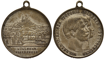 Германия медаль ND король и королева Вильгельм и Виктория, Sullberg Blankenese, с кольцом для подвеса 1519-1545