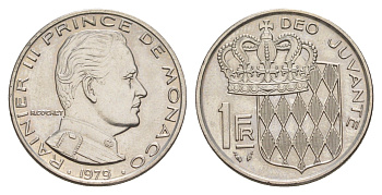 Монако 1 франк 1979 KM 140 никель UNC 4633-1137