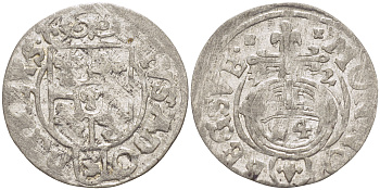 Польша, Эльблонг 1/24 талера 1632 Шведское правление, Густав Адольф II, вес 0,97 гр. KM 41 серебро 1516-814