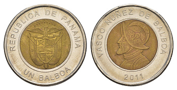 Панама 1 бальбоа 2011 KM 141 биметалл UNC 4642-737