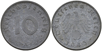 Германия 10 рейхспфеннигов 1943 A KM 101, J.371 цинк 4151-241