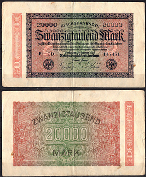 Германия 20000 марок 1924 Pick 85 b бумага 2192-16-2-2