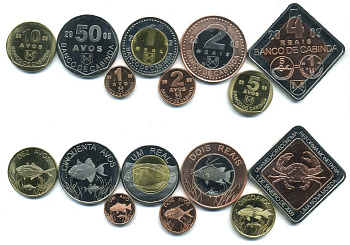 КАБИНДА НАБОР ИЗ 11 МОНЕТ 2009 3 МОНЕТЫ БИМЕТАЛЛ, РЫБЫ UNC N2-62