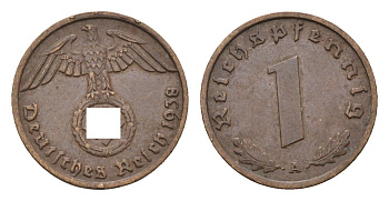 Германия 1 рейхспфенниг 1938 A KM 89, J. 361 бронза 4684-1149