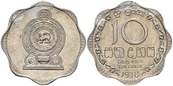 Шри-Ланка 10 центов 1978 KM 140a алюминий 4135-1213