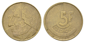 Бельгия 5 франков 1986 Belgique, Бодуэн I (1951-1993) KM 163 медь алюминий никель 4706-221