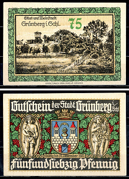 Грюнберг (Силезия) 75 пфеннигов ND 7556-19-3-1