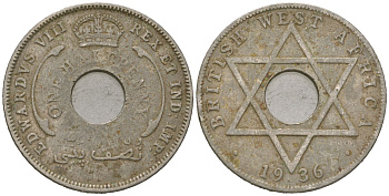 Британская Западная Африка 1/2 пенни 1936 Эдуард VIII (1936) KM 15 медно-никель 4620-315