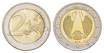 Германия 2 евро 2016 A KM 258 биметалл UNC 4652-516