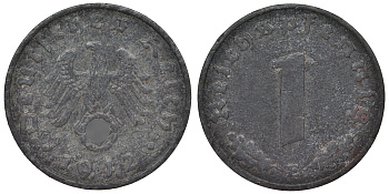 Германия 1 рейхспфенниг 1942 E KM 97, J. 369 цинк 4124-224