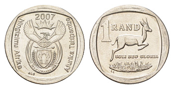 ЮАР 1 ранд 2007 KM 344 медь плакированная никелем 4627-447