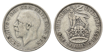 Великобритания 1 шиллинг 1935 Георг V (1910-1936) KM 833, Spink 4039 серебро 4691-755