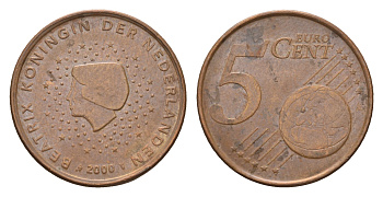 Нидерланды 5 евроцентов 2000 KM 236 сталь плакированная медью 4681-555