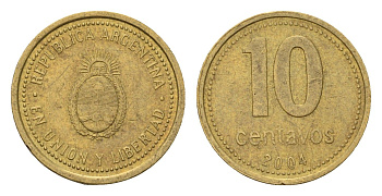 Аргентина 10 сентаво 2004 KM 107 алюминиевая бронза 4679-758