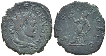 Римская Империя, императоры в Галлии антониниан 273 - 274 Тетрик II, C PIV ESV TETRICVS CA, бюст цезаря / SPES PVBLICA, Спея, персонификация Надежды, Августа Треверов RIC 272 биллон 1073-20-91