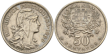 Португалия 50 сентаво 1968  KM 577 медно-никель    4153-124