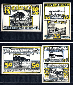 Граль (Мекленбург-Шверин) набор из 3 нотгельдов ND 7556-12-1-1