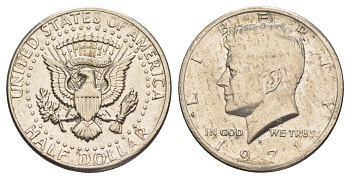 США 1/2 доллара (50 центов) 1971 D, Джон Кеннеди KM 202b медь плакированная медно-никелем aUNC 88-232