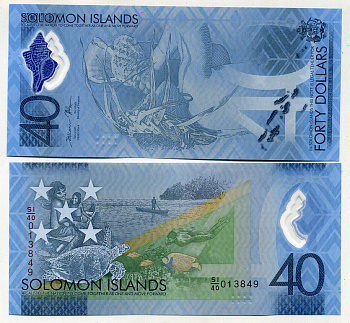 Соломоновы острова 40 долларов 2018 40 лет независимости Pick 37 пластик UNC (пресс) 449-62-1