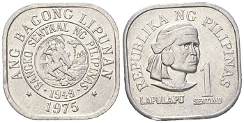Филиппины 1 сентимо 1975 вождь острова Мактан Лапу-Лапу KM 205 алюминий 4532-634
