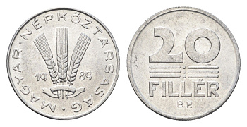 Венгрия 20 филлеров 1989 BP KM 573 алюминий 4664-1256