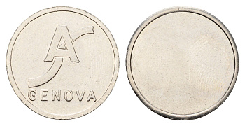 Италия, Генуя жетон диаметр 22 мм, вес 5,2 гр нержавеющая сталь 4669-255