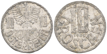 Австрия 10 грошей 1965 KM 2878 алюминий 60-847