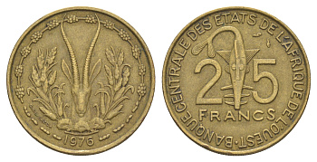 Западная Африка (BCEAO) 25 франков 1976 KM 5 медь алюминий никель 4612-916