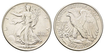 США 1/2 доллара (50 центов) 1944 KM 142 серебро 3896-1535