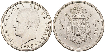 Испания 5 песет 1983 Хуан Карлос I (1975-2014) KM 823 медно-никель 4571-1156