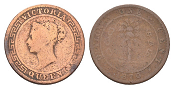 Цейлон 1 цент 1870 Виктория (1837-1901) KM 92 медь 4659-1219