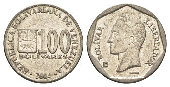 Венесуэла 100 боливаров 2004 Симон Боливар Y 83 сталь плакированная никелем 4605-335