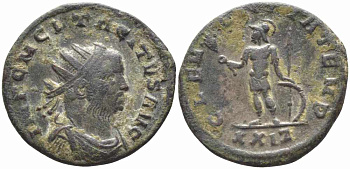 Римская Империя аврелианиан 275 Тацит CLEMENTIA TEMP Рим Good Very fine RIC 83 бронза 1073-16-33