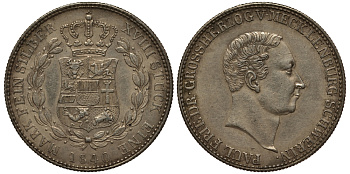 Мекленбург-Шверин 2/3 талера 1840 Пауль Фридрих (1837-1842) KM 288 (C97), J.45 серебро 00-804-24