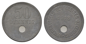 Остербург 50 пфеннигов 1918 Funck 413.1A, Men18 25134.1 цинк 4584-157