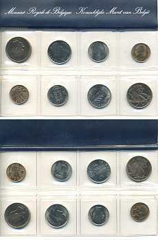 Бельгия набор из 8 монет 1981 Belgie-Belgique, в запайке KM SS 17 UNC 7-4-1-16