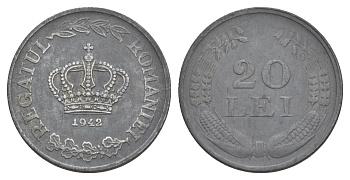 Румыния 20 леев 1942 KM 62 цинк 4635-225