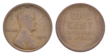 США 1 цент 1918 Авраам Линкольн KM 132 бронза 4659-528